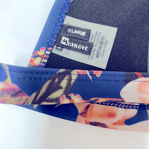 MuxiLove Blue Floral Neoprene Bikini Set | Size XLarge - Picture 2 of 4
